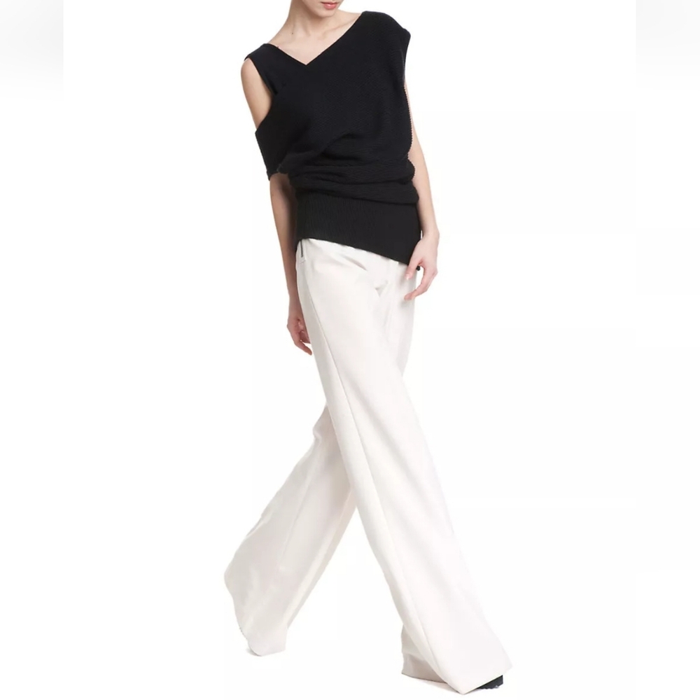 Tracy‎ Reese Embellished Off-Shoulder Floral Mesh Sweater